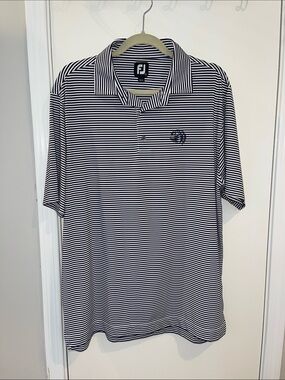 FootJoy Navy & White Striped Golf Polo